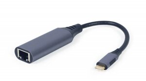 Адаптер cablexpert USB type-C RJ-45 M/F 0.15 м black (A-USB3c-LAN-01)