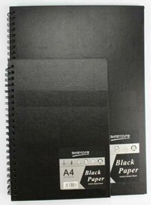 Альбом для ескізів та замальовок на спіралі Worison, чорні листи, А4, 60 аркушів
