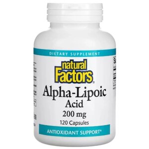 Альфа-ліпоєва кислота Natural Factors Alpha-Lipoic Acid 200 mg 120 Caps