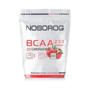 Амінокислота BCAA для спорту Nosorog Nutrition BCAA 2:1:1 400 g /72 servings/ Grenadine