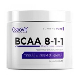 Амінокислота BCAA для спорту OstroVit Extra Pure BCAA 8:1:1 200 g /20 servings/ Pure