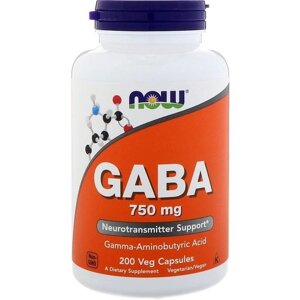 Амінокомплекс NOW Foods GABA 750 mg 200 Veg Caps NOW-00129