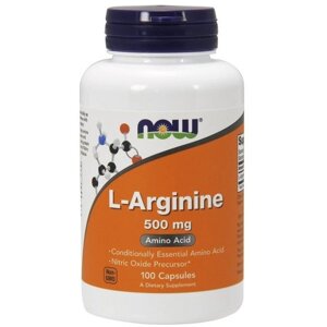 Аргінін NOW Foods L-Arginine 500 mg 100 Caps