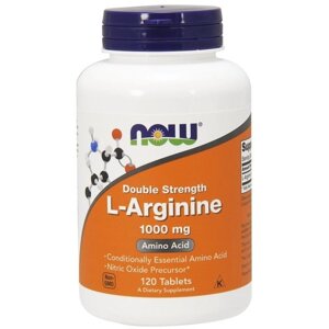 Аргінін NOW Foods L-Arginine Double Strength 1000 mg 120 Tabs