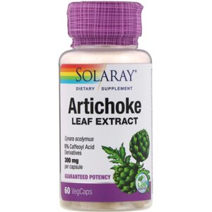 Артишок екстракт листя Artichoke Leaf Extract Solaray 300 мг 60 капсул