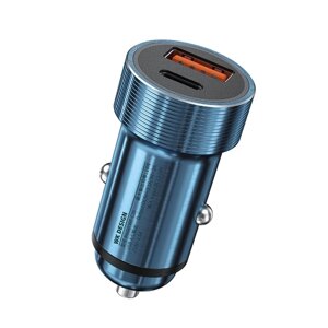 Авто зарядний пристрій WK WP-C28 PD 18W 1USB/1Type-C Power Delivery Блакитний