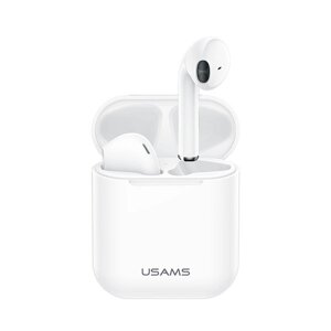 Бездротові навушники вкладиші Usams US-LQ001 LQ Bluetooth v5.0 400mAh 3 год/180 год White