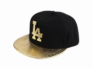 Бейсболка LA GLH Snapback Gold One sizе Чорний із золотистим (23240)