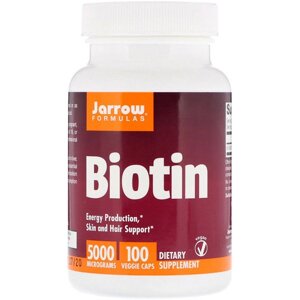 Біотин Jarrow Formulas Biotin 5000 mcg 100 Veg Caps JRW18005