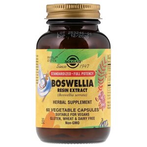 Босвелі Екстракт, Boswellia Resin Extract, Solgar, 60 вегетаріанських капсул