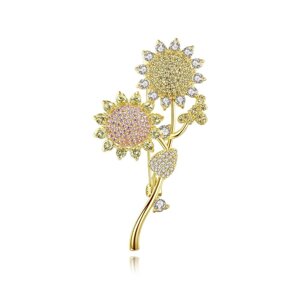 Брошка BROCHE Два Соняшниця золотиста BRBF111874