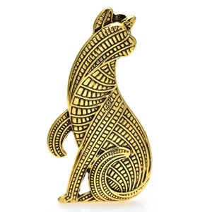 Брошка broche кішка золотиста BRBF112896