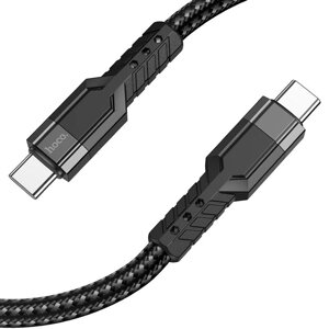 Швидка зарядка hoco. U110 Type C to Type C Data Cable 3A 60W 1.2 м Чорний