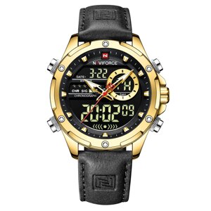 Годинник чоловічий наручний Naviforce Pride NF9208 Gold-Black-Black NF9208 G/B/B (15228-hbr)