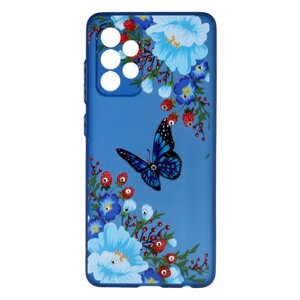 Чохол Emy Ultra-thin Shine with Frame для Samsung A525 Galaxy A52 (2021) Blue Butterfly