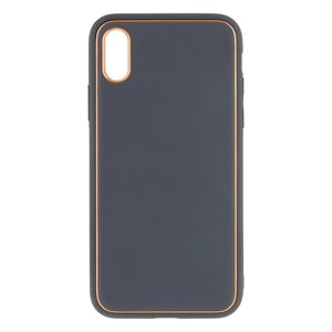 Чохол Leather Case Gold with Frame для Apple iPhone Xs Grey