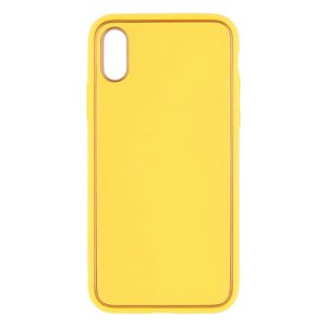 Чохол Leather Case Gold with Frame для Apple iPhone Xs Yellow