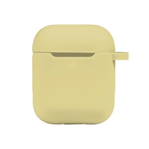 Чохол із карабіном Silicone Case Airpods 1 / Airpods 2 Crem yellow