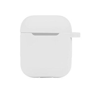 Чохол із карабіном Silicone Case Airpods 1 / Airpods 2 White