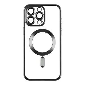 Чохол TPU Metallic Chrome Full Camera Magsafe iPhone 14 Black