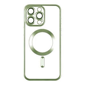 Чохол TPU Metallic Chrome Full Camera Magsafe iPhone 14 Pro Green