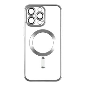 Чохол TPU Metallic Chrome Full Camera Magsafe iPhone 14 Pro Silver