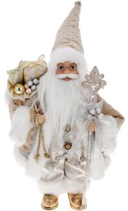 Декоративний Santa у кольорі шампань з подарунками та палицею 30 см BonaDi DP219407