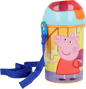 Дитяча пляшка для води із ремінцем 450 мл Stor Peppa Pig (48669)