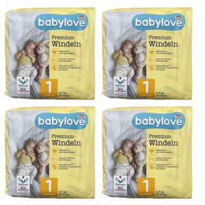 Дитячі одноразові підгузки Babylove Premium 1 newborn (2-5) кг 112 шт