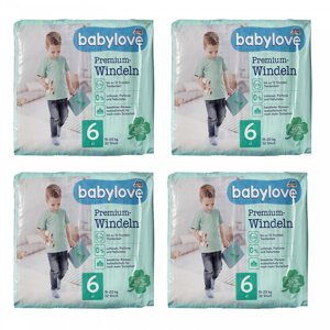 Дитячі одноразові підгузки Babylove Premium 6xl (15-20) кг 128 шт