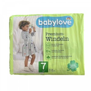 Дитячі одноразові підгузки Babylove Premium 7 xxl 16+ кг 30 шт