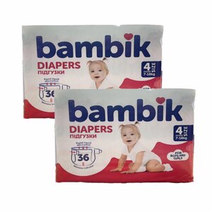 Дитячі підгузки Bambik 4 MAXI (7-18 кг) 72 шт