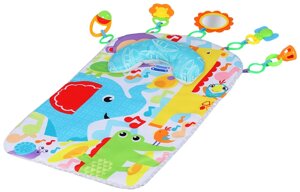 Дитячий килимок, що розвиває, м'який і подушка-підгрудник Baby Game blanket 5 підвісок Multicolor (133586)