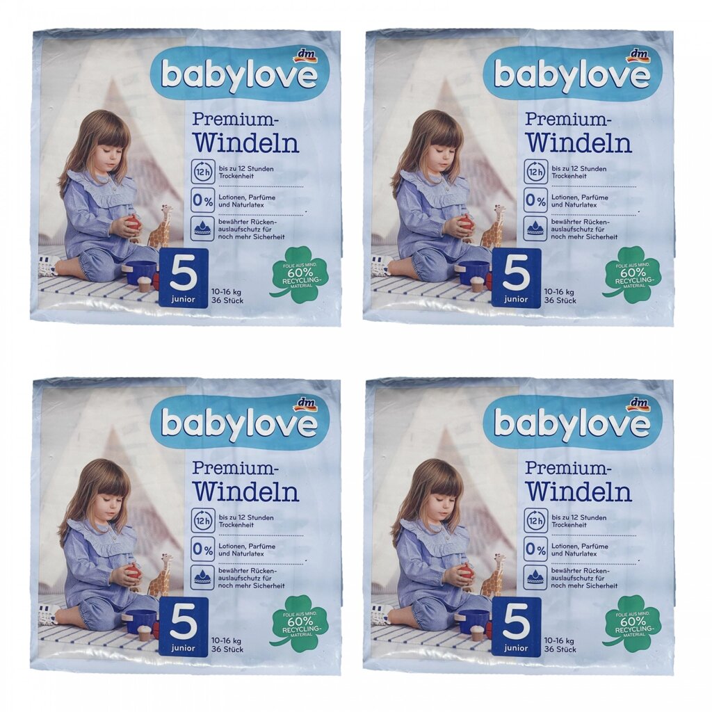 Дитячі одноразові підгузки Babylove Premium 5+ juniorplus (11-18) кг 136 шт від компанії Лізок - фото 1
