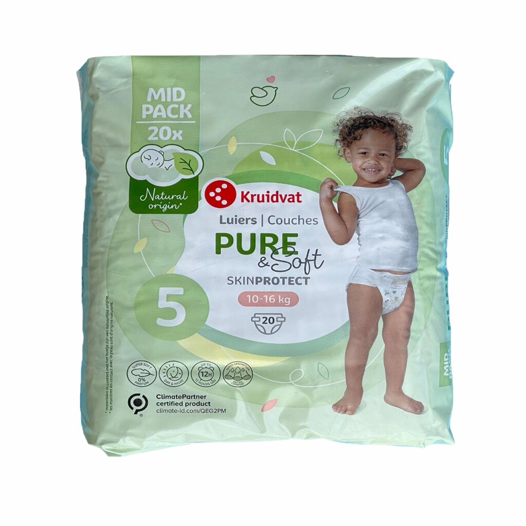 Дитячі підгузки Kruidvat Pure & Soft 5 (10-16 кг. 20 шт від компанії Лізок - фото 1