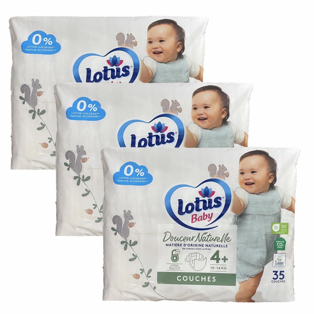 Дитячі підгузки Lotus Baby 4+ (10-14 кг) 105 шт від компанії Лізок - фото 1