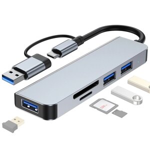 Док-станція Niye 5-в-1 з портом USB 3.0 Порти USB2.0 Пристрій для читання карток SD/TF Ultra