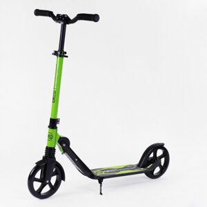 Двоколісний самокат амортизатор складаний Best Scooter PU колеса 100 кг Black and green (103469)