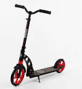 Двоколісний самокат Best Scooter колеса PU складаний амортизатор 70 кг Black and red (103455)