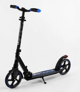 Двоколісний самокат Best Scooter складаний амортизатор стоп сигнал 100 кг Black and blue (105431)