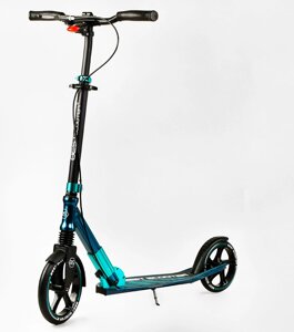 Двоколісний складаний самокат Best Scooter 100 кг Black and turquoise (113199)