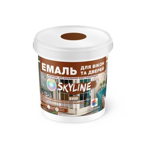 Емаль акрилова Для Вікон та Дверей SkyLine Wood Червоно-коричнева RAL 3009 0.4 л