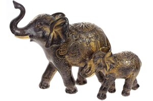 Фігурка інтер'єрна Elephant with baby elephant 26x10x19 cm BonaDi