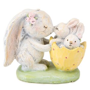 Фігурка інтер'єрна Rabbit with babies 12 см Lefard AL117958