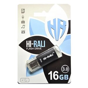 Флеш-накопичувач USB3.0 16GB Hi-Rali Rocket Series Black (HI-16GB3VCBK)