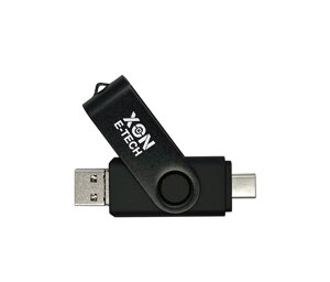 Флеш-накопичувач XON FlashDrive MultiConnect 128GB USB 2.0 + USB Type-C + MicroUSB Чорний (FX2M128PB 7645)