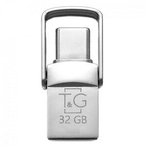 Флешка T&G 2&1USB/Type C 32Gb Metal 104 USB Flash Drive Steel