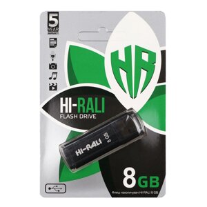 Флешка ЮСБ Hi-Rali Stark USB Flash Drive 2.0 8Гб Black