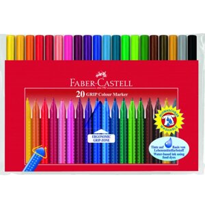 Фломастери Faber-Castell Grip 20 квіти тригранні