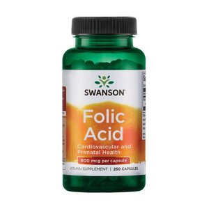 Фолієва кислота Swanson Folic Acid 800 mcg 250 Caps